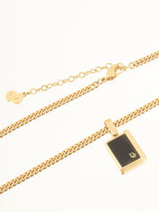 黑色/金色Logo吊牌项链