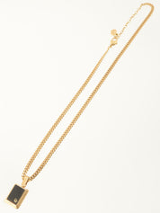 ロゴプレートネックレス ブラック/ゴールド