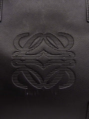 Anagram Embossed Fusta Tote Bag in Black
