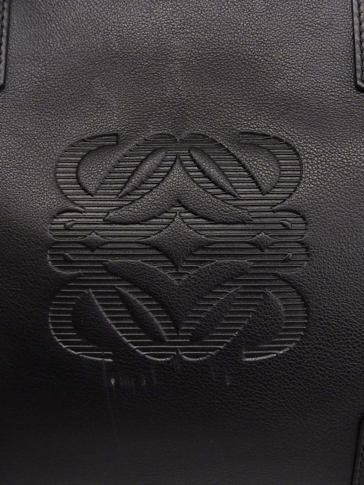 Anagram Embossed Fusta Tote Bag in Black