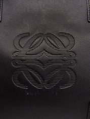 Anagram Embossed Fusta Tote Bag in Black