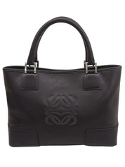 Anagram Embossed Fusta Tote Bag in Black