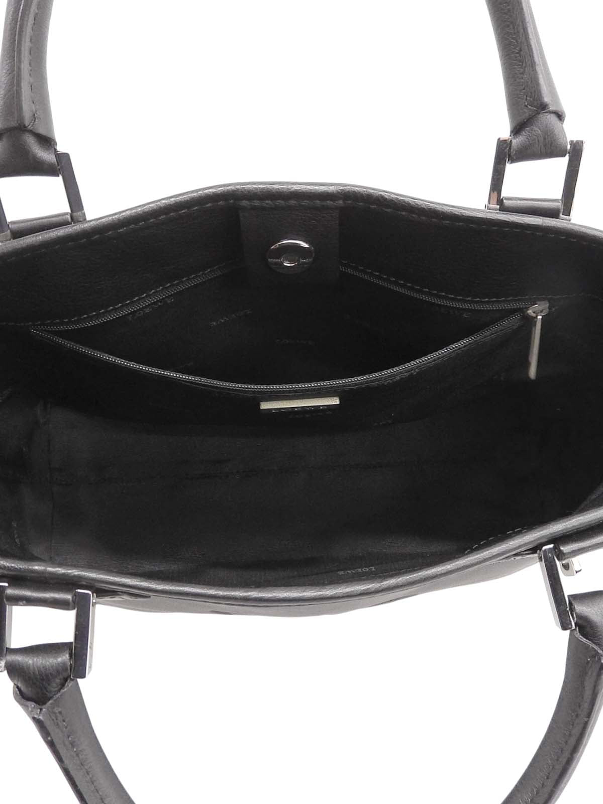 Anagram Embossed Fusta Tote Bag in Black