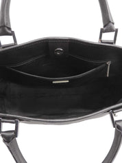 Anagram Embossed Fusta Tote Bag in Black