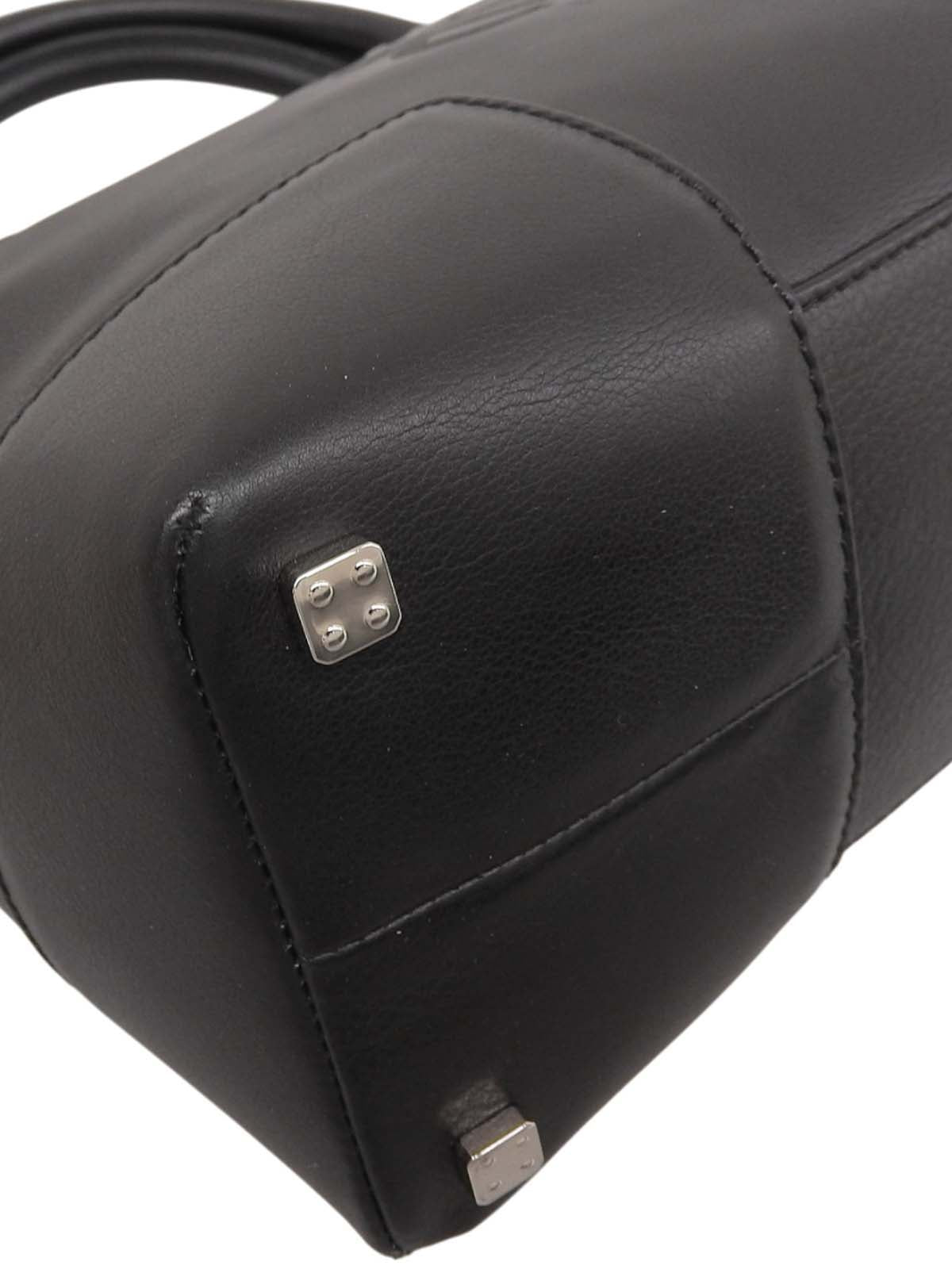 Anagram Embossed Fusta Tote Bag in Black