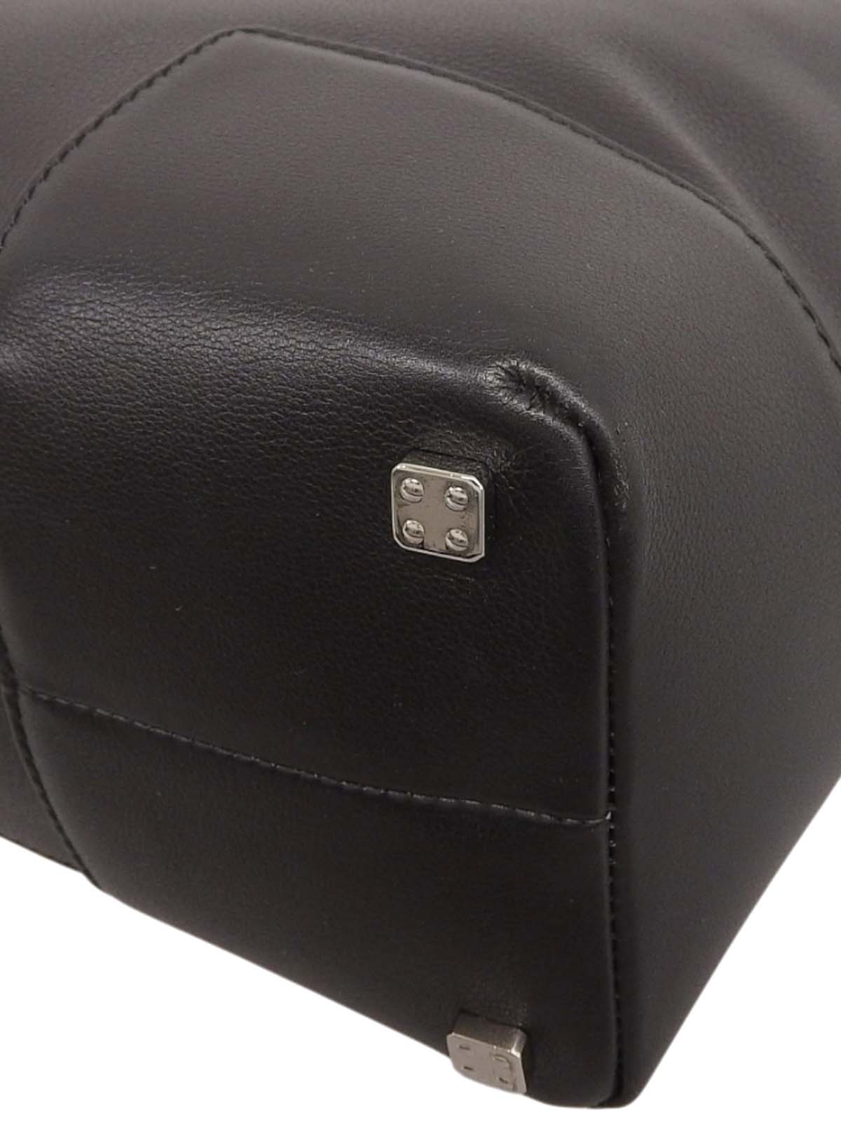 Anagram Embossed Fusta Tote Bag in Black