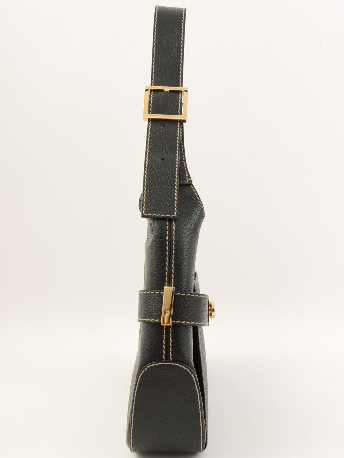 Gancini Plate 单肩包（黑色）