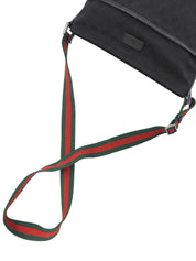 Canvas GG Pattern Sherry Line Shoulder Bag Black/Green/Red
