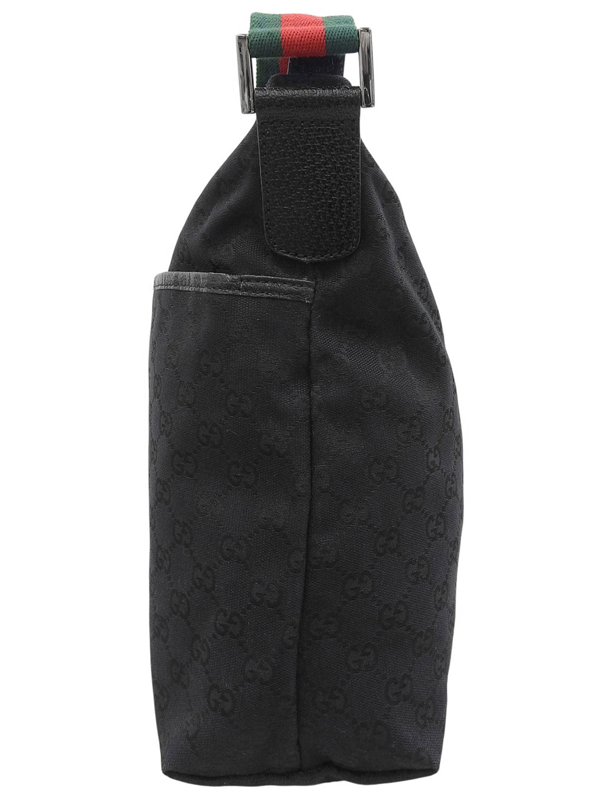 帆布 GG 图案雪莉线单肩包 黑/绿/红