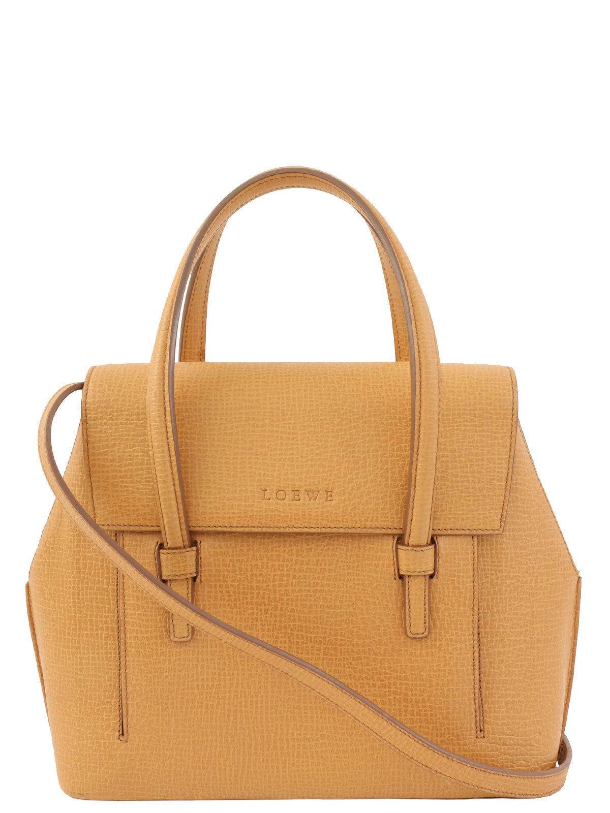 驼色压纹Logo两用包