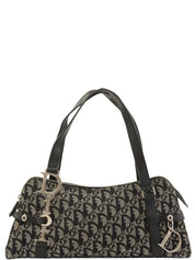 Trotter 图案 Logo 铭牌单肩包 黑色/米色