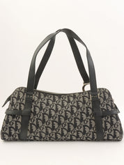 Trotter 图案 Logo 铭牌单肩包 黑色/米色