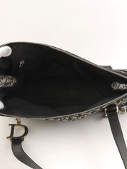 Trotter 图案 Logo 铭牌单肩包 黑色/米色