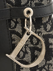 Trotter 图案 Logo 铭牌单肩包 黑色/米色