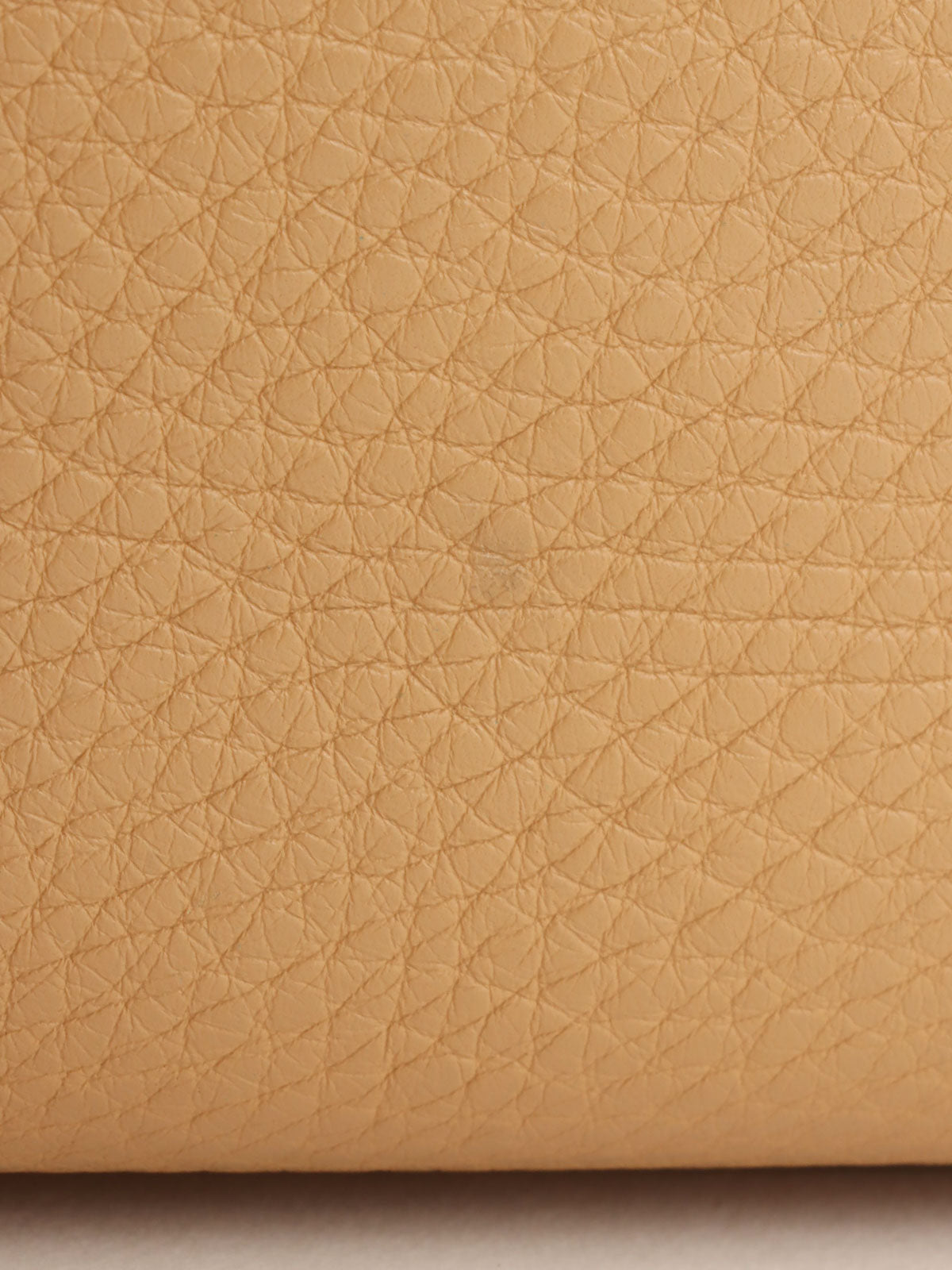 Beige leather logo plate handbag