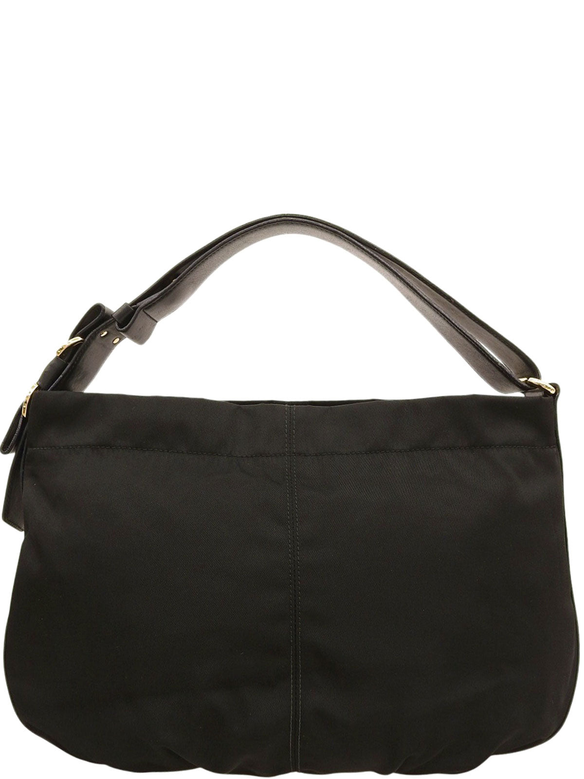Nylon Vara Ribbon Shoulder Bag in Black
