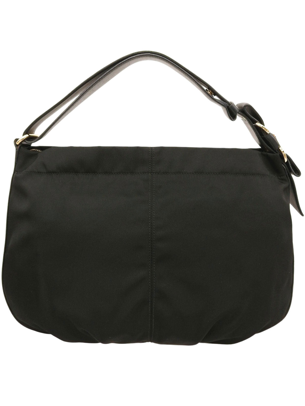 Nylon Vara Ribbon Shoulder Bag in Black