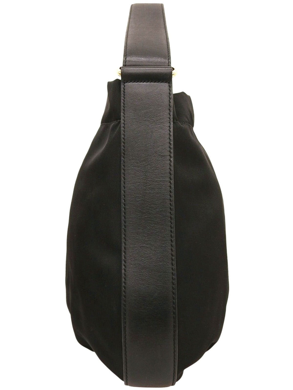 Nylon Vara Ribbon Shoulder Bag in Black