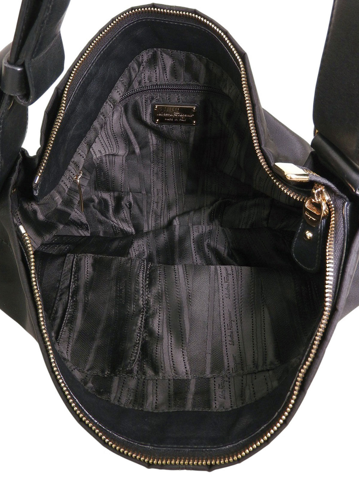 Nylon Vara Ribbon Shoulder Bag in Black