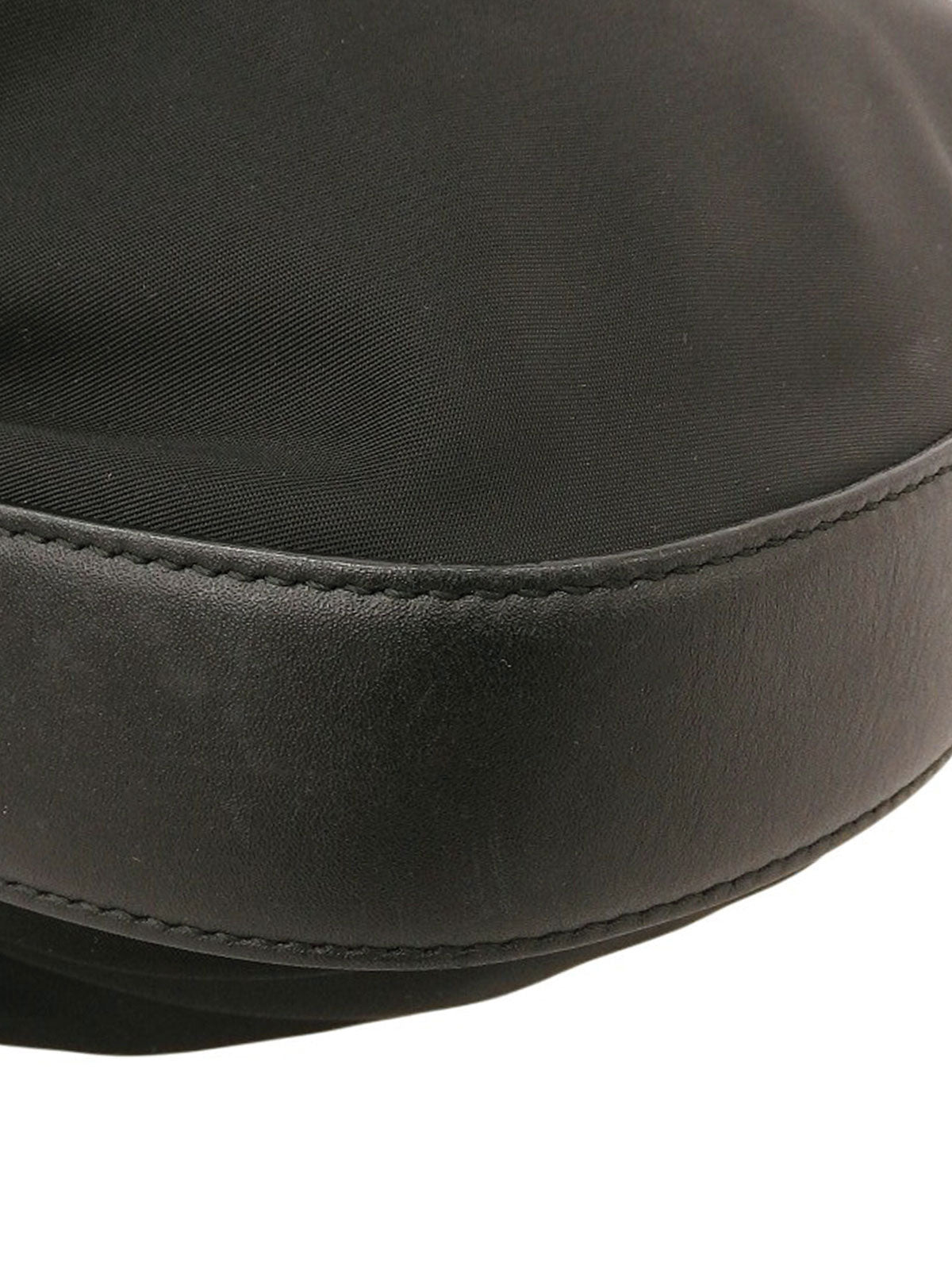 Nylon Vara Ribbon Shoulder Bag in Black