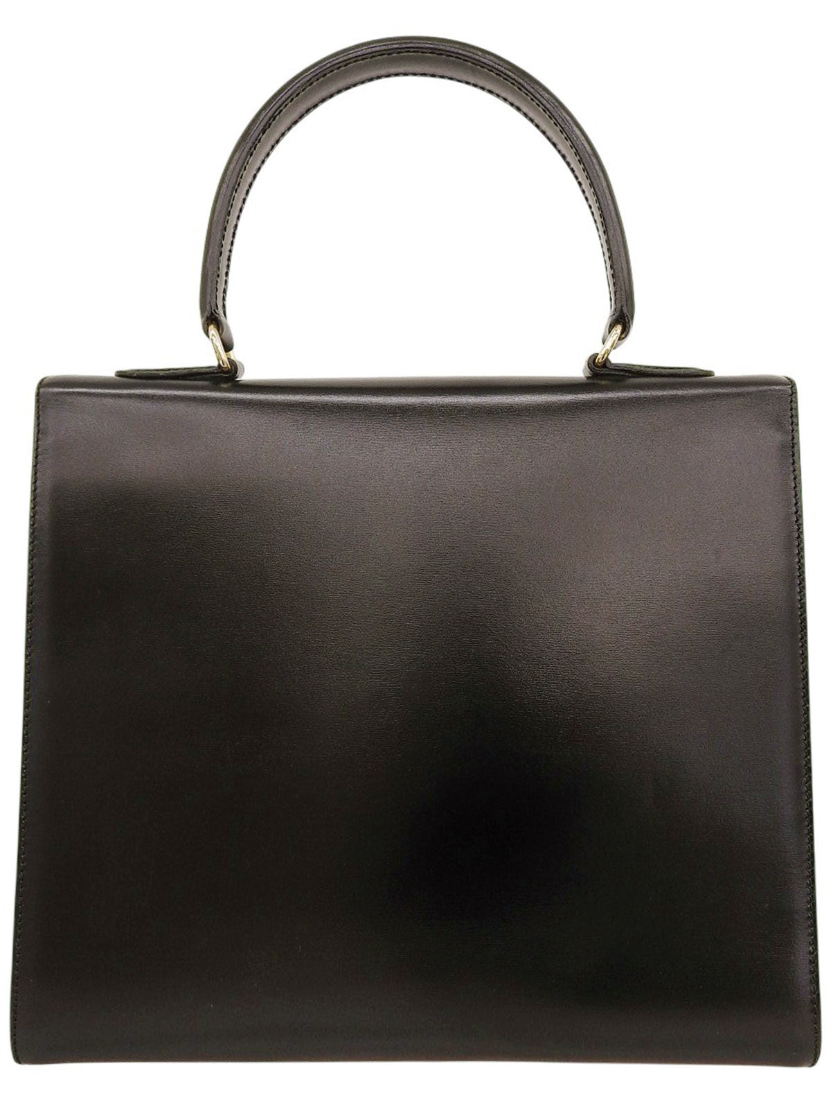 ロゴプレートハンドバッグ ブラック