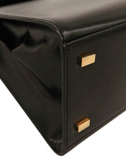 ロゴプレートハンドバッグ ブラック