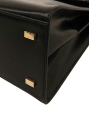 ロゴプレートハンドバッグ ブラック