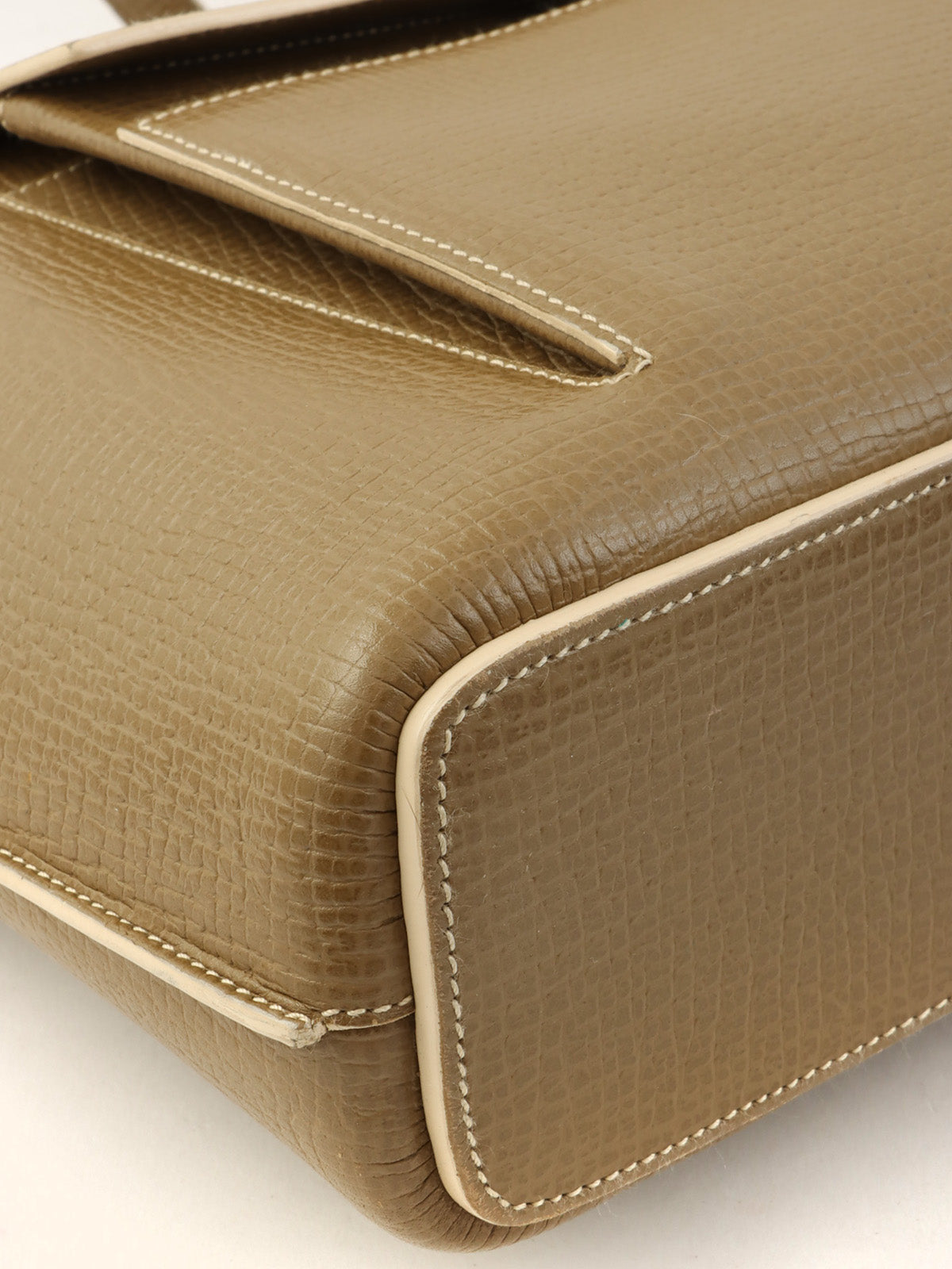 Logo embossed handbag in khaki