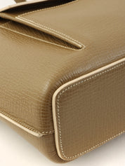 Logo embossed handbag in khaki