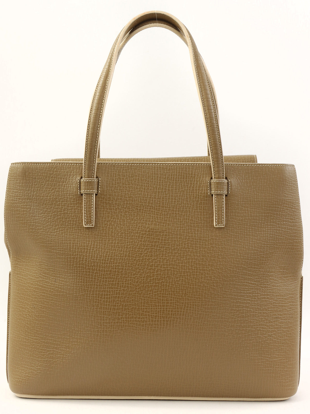 卡其色压纹Logo手提包