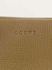 Logo embossed handbag in khaki