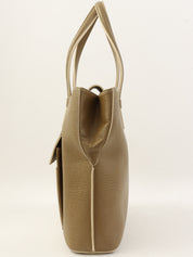 Logo embossed handbag in khaki