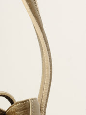 Logo embossed handbag in khaki