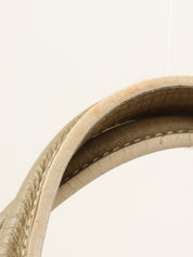 Logo embossed handbag in khaki