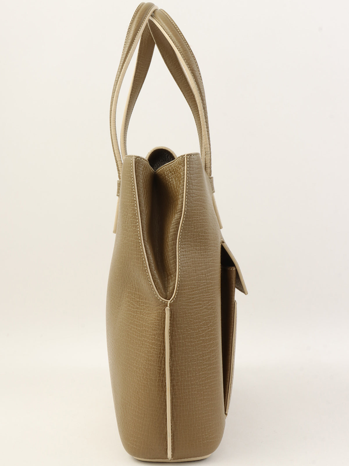 Logo embossed handbag in khaki