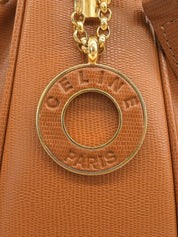 ロゴチャーム巾着ショルダーバッグ ブラウン