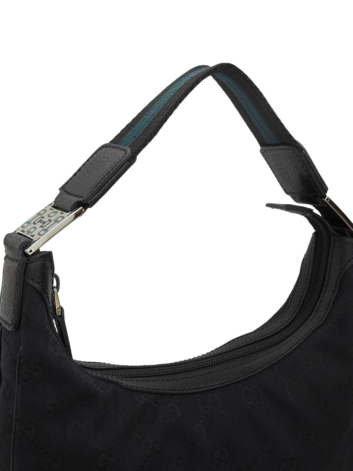 Canvas GG Pattern One-Shoulder Bag in Black