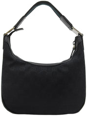 Canvas GG Pattern One-Shoulder Bag in Black
