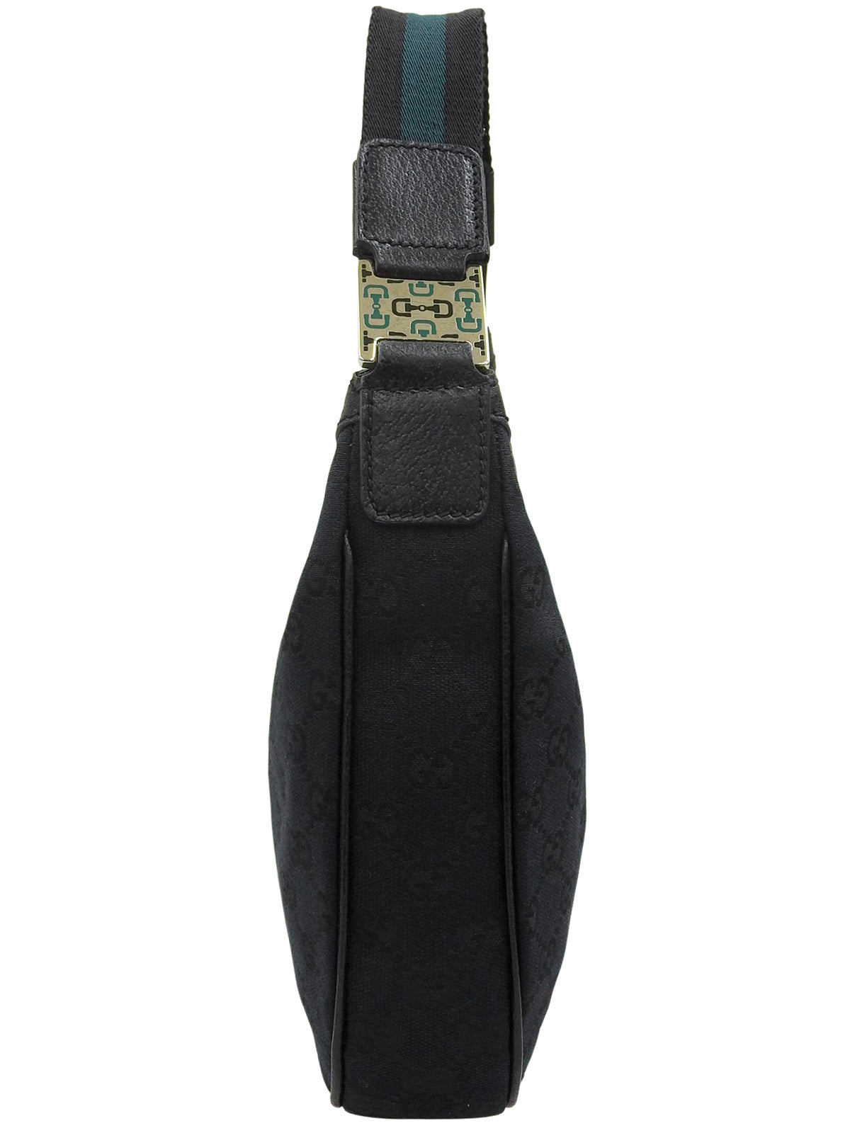 Canvas GG Pattern One-Shoulder Bag in Black