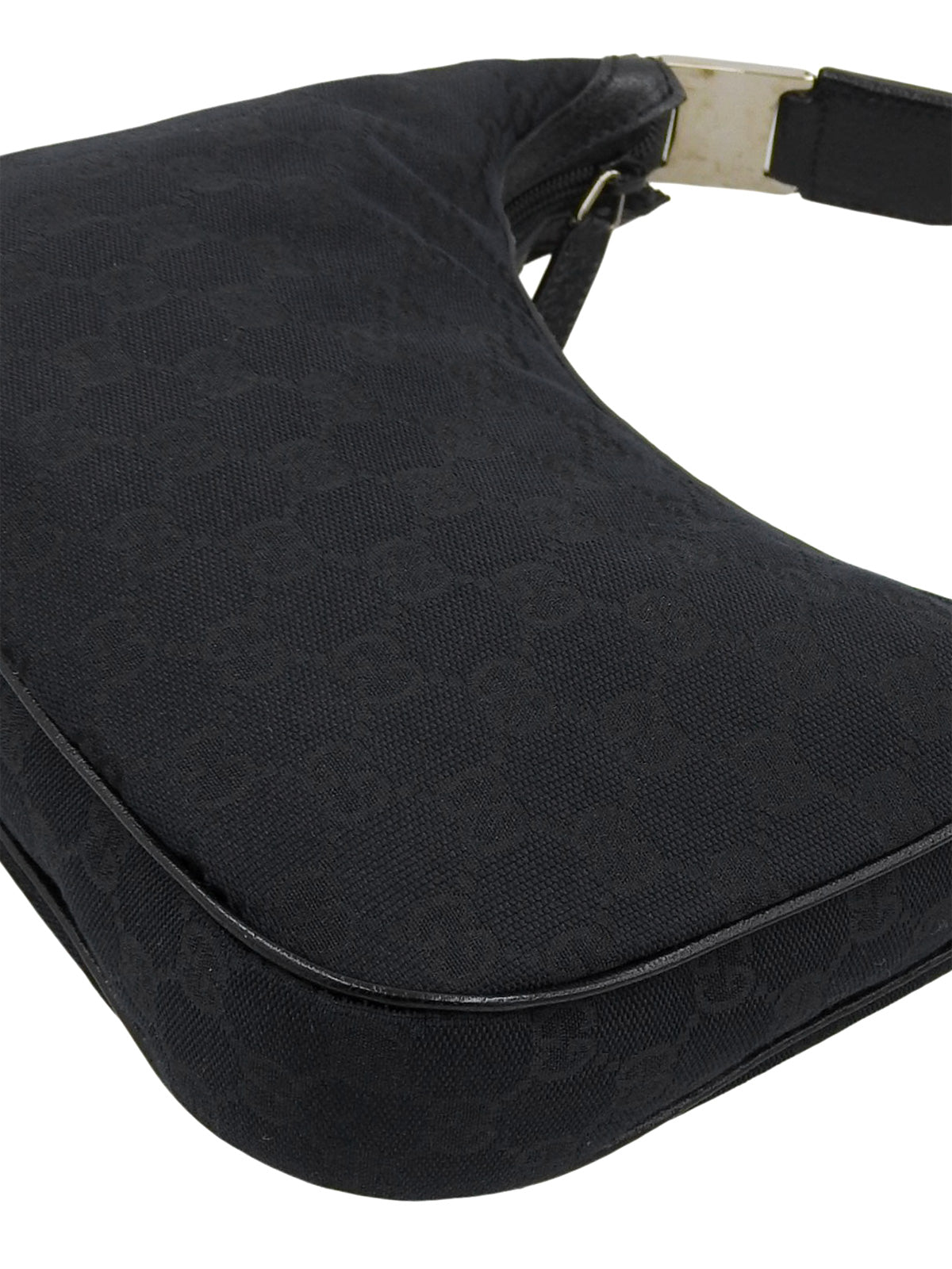 Canvas GG Pattern One-Shoulder Bag in Black