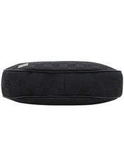 Canvas GG Pattern One-Shoulder Bag in Black