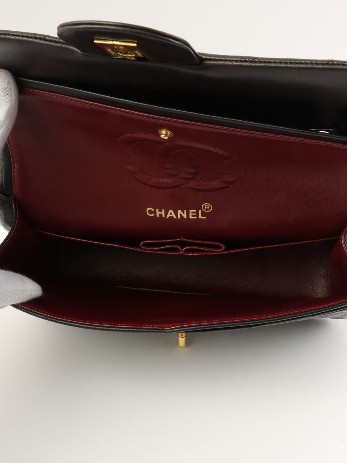 1995年頃製 クラシックフラップチェーンバッグ23cm ブラック