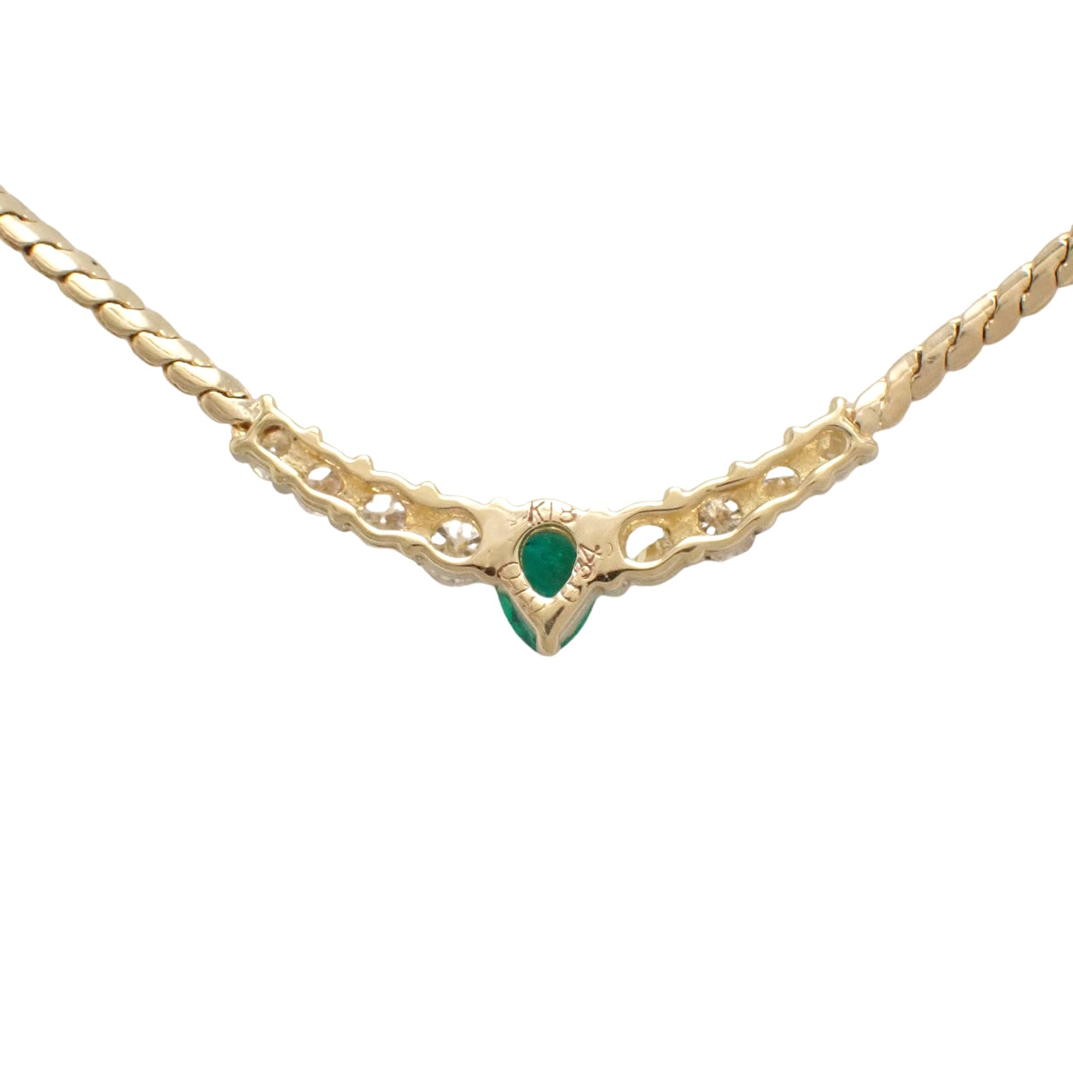 18K Emerald and Diamond Gold Necklace