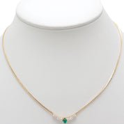18K Emerald and Diamond Gold Necklace
