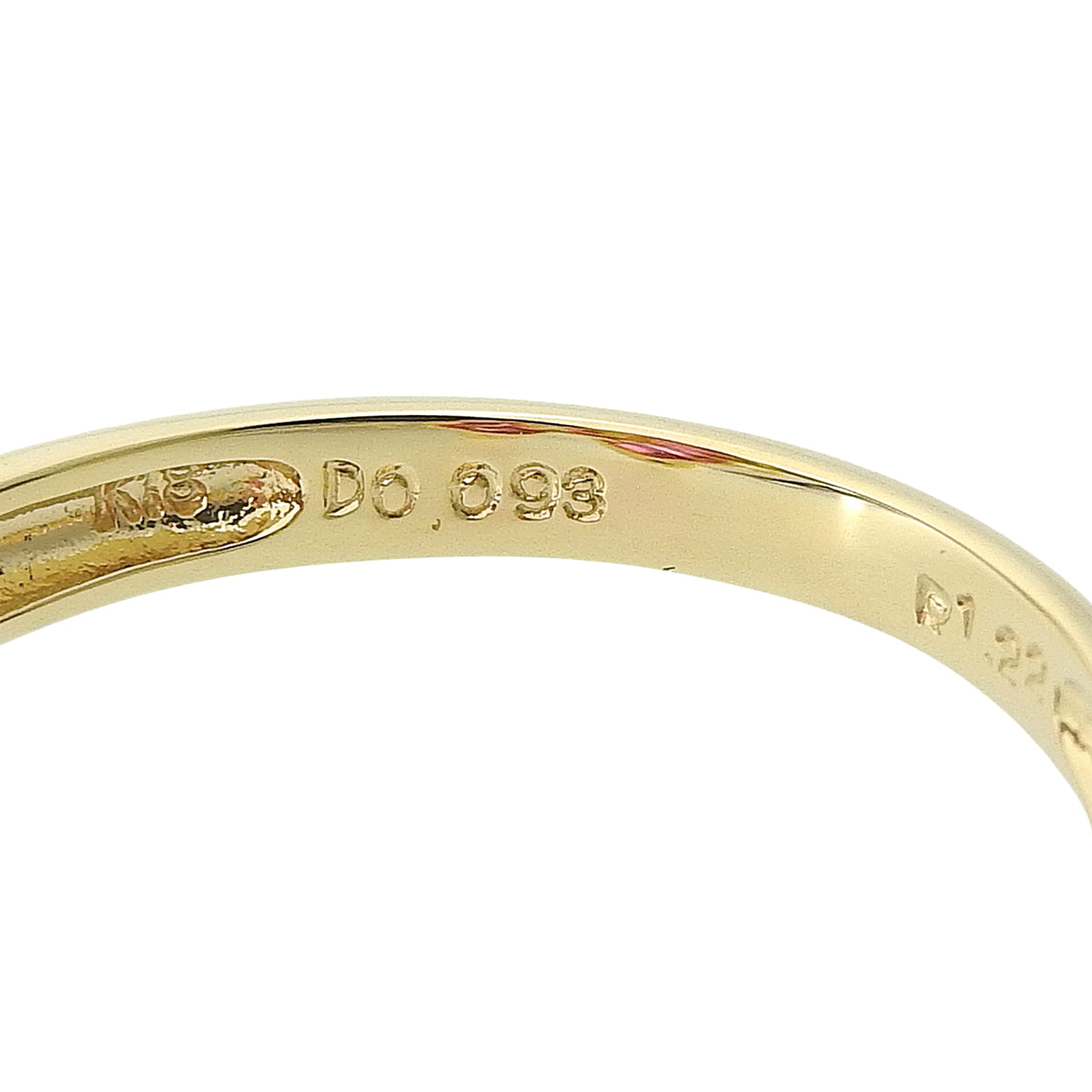 18K Ruby Diamond Ribbon Motif Ring #52 Gold/Cherry Red