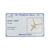 18K Diamond Cross Necklace Gold/Pink Gold