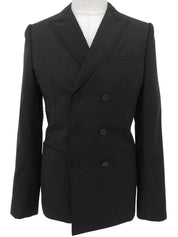 ウールダブルブレストジャケット ブラック