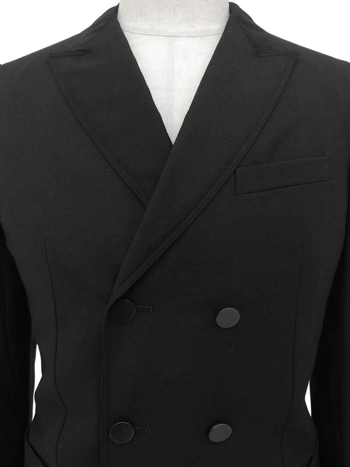 ウールダブルブレストジャケット ブラック