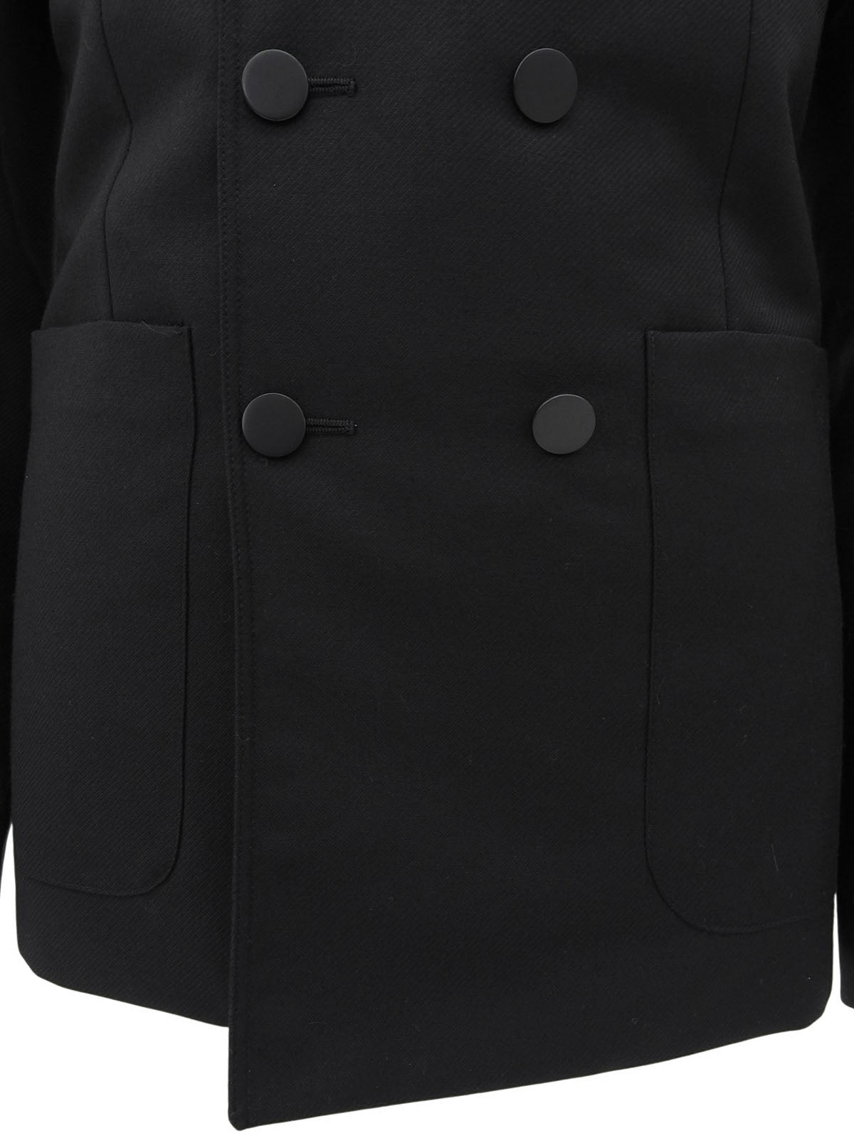 ウールダブルブレストジャケット ブラック