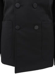 ウールダブルブレストジャケット ブラック